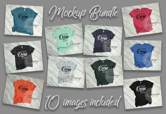 Heather Multiple Colors 3001 Bella Canvas Mockup Bundle T Heather Multiple Colors 3001 Bella Canvas Mockup Bundle T
