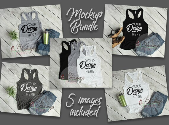 Tank Top Mockup Bundle Tank Mockup Bundle 5 Images