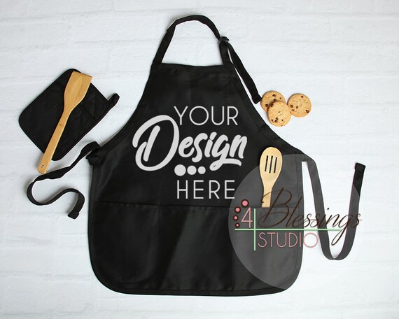 Apron Mockup Blank Apron Template Black Apron Mock Up