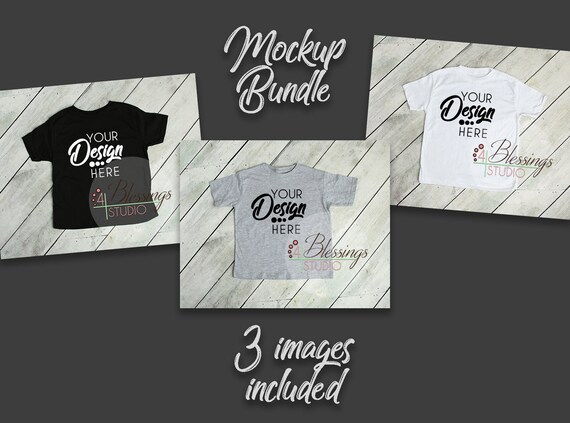 Kids Shirt Mockup Bundle Blank T-Shirt Mockups Blank White