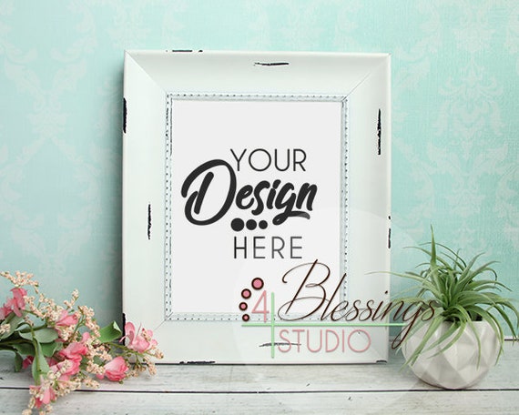 White Frame Mockup Empty Frame Shabby Frame Mockup Blank