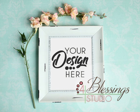 White Frame Mockup Blank Frame Shabby Frame Mockup Empty