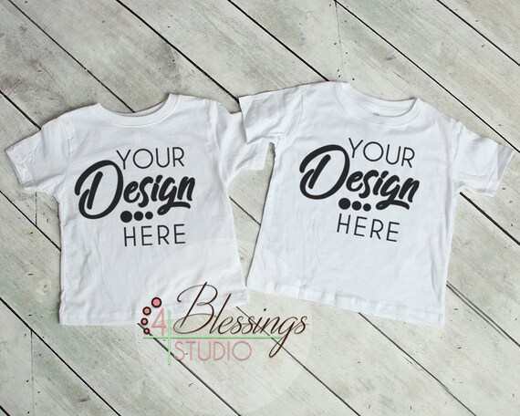 Twin Shirt Flat Lay Mockup Blank White Toddler T Twin Shirt Flat Lay Mockup Blank White Toddler T