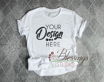 Download White Tshirt Bella Canvas 3001 Unisex Shirt Mockup White T Shirt Flat Shirt Mockup Shirt Flat Lay Gray Argyle Top View Shirt Photo Free Mockups Psd Mockups Templates PSD Mockup Templates