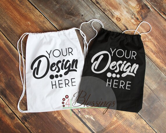 Drawstring Bag Mockup White Cinch Backpack Template Mockup Natural Mockup Psd Vk