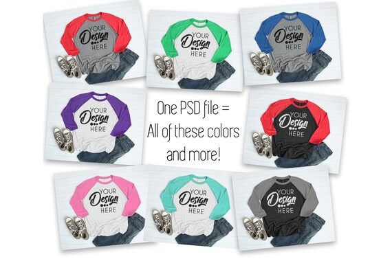 Psd Color Change Raglan Shirt Mockup Next Level 6051