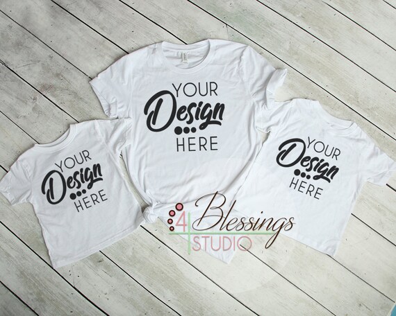 White Twins And Parent Mockup Mommy Matching Flat Lay
