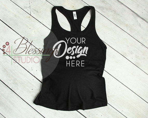 Maternity Tank Mockup Next Level 1533 Black Racerback Tank
