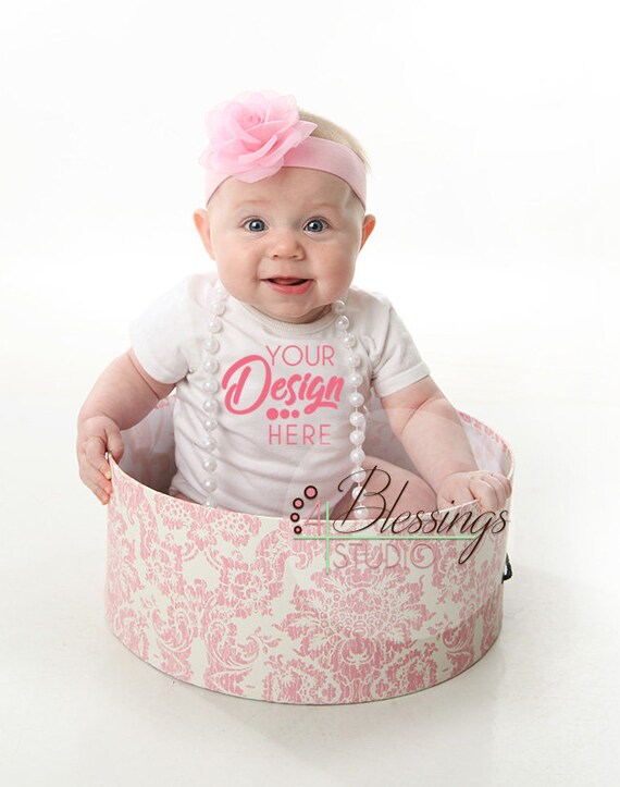 Baby Girl Bodysuit-Shirt Mockup Modeled By Baby Infant Baby Girl Bodysuit-Shirt Mockup Modeled By Baby Infant