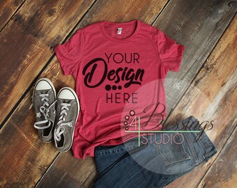 Download Free Bella Canvas Mockup 6004 Women S Tshirt Mockup Heather Raspberry Flat Shirt Mock Up Styled Tshirt Flat Lay Real Photo Blank Shirt Flowers PSD Mockup Template