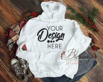 Download Free Christmas White Hoodie Sweatshirt Mockup Unisex Hooded Sweat Shirt Winter T Shirt Jersey Shirt Flat Lay Long Sleeve Mock Up Photo Blank Free Logo Mockups Free Psd Mockup Templates PSD Mockup Template