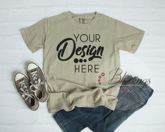 Download Comfort Colors T Shirt Mockup 1717 Unisex Shirt Mockup Sandstone New Download Psd Mockup Logo