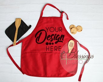 Download Apron Mockup Blank Apron Template Red Apron Mock Up Chef Mockup Apron Flat Lay Template Farmhouse Svg Download Free Psd Mockups Template PSD Mockup Templates