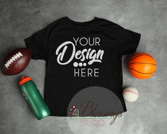 Download Free Blank Black Kids T-Shirt Mockup Sports Shirt Mockup ...