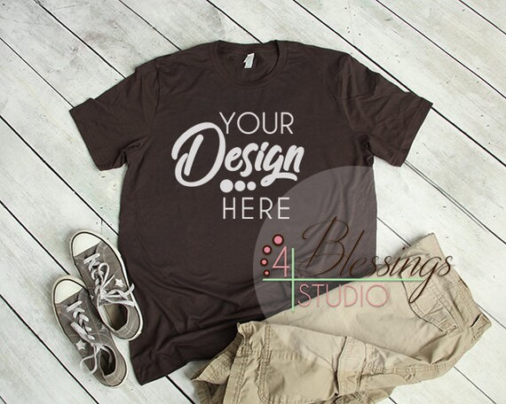Brown T-Shirt Bella Canvas Mockup 3001 Brown Unisex