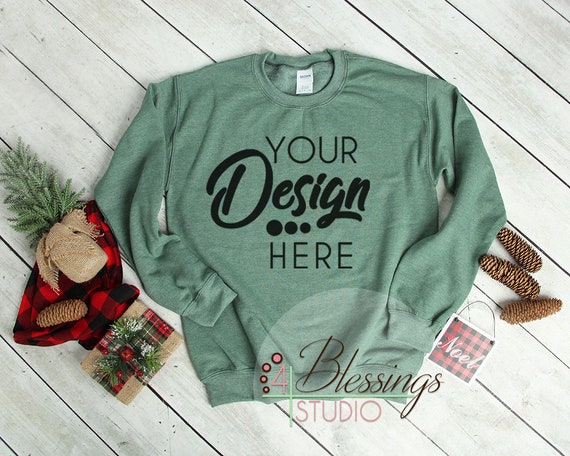 Christmas SweaT-Shirt Mockup Unisex Gildan 18000 Heather Sport Dark Christmas SweaT-Shirt Mockup Unisex Gildan 18000 Heather Sport Dark