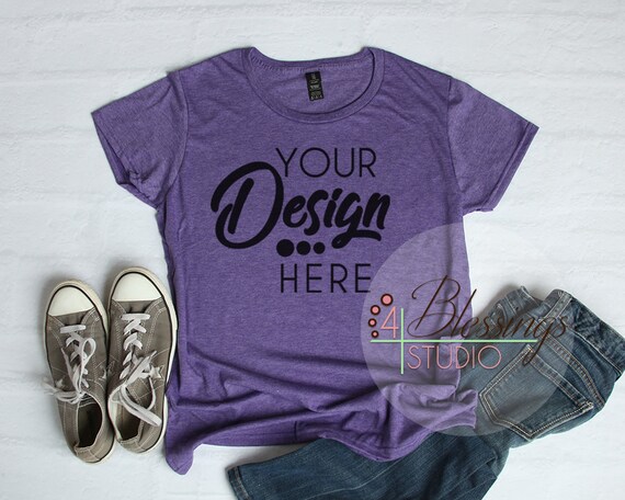 Download Free Anvil T-Shirt Mockup 880 Womens Shirt Mockup Heather ...