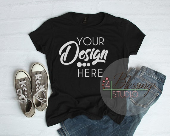 Anvil T-Shirt Mockup 880 Womens T-Shirt Mockup Black Shirt Anvil T-Shirt Mockup 880 Womens T-Shirt Mockup Black Shirt