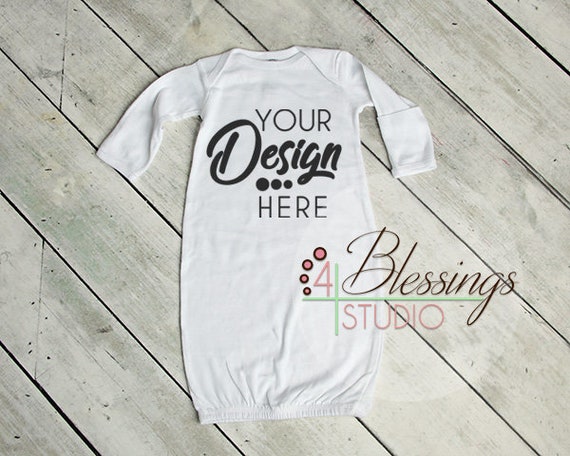 Baby Gown Mockup White Baby Layette Mockup Newborn Baby