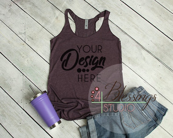 Download Free Womens Tank Top Mockup Next Level 6733 Triblend ...