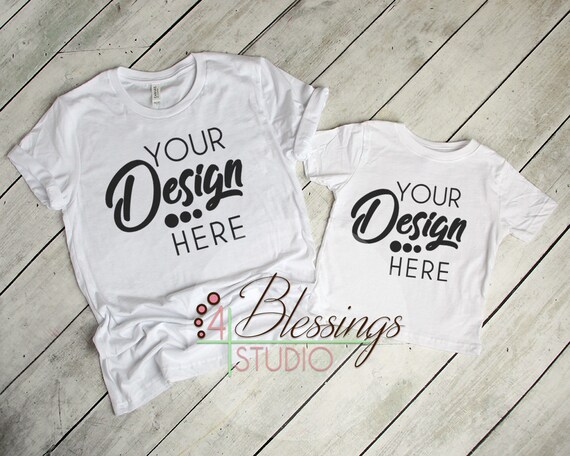 White Parent Child Mockup Mommy Baby Flat Lay Bella