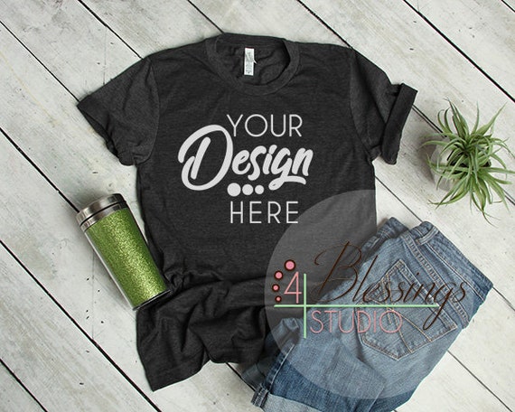 Bella Canvas Mockup Charcoal Tshirt Mockup Bella Canvas 3001 Etsy