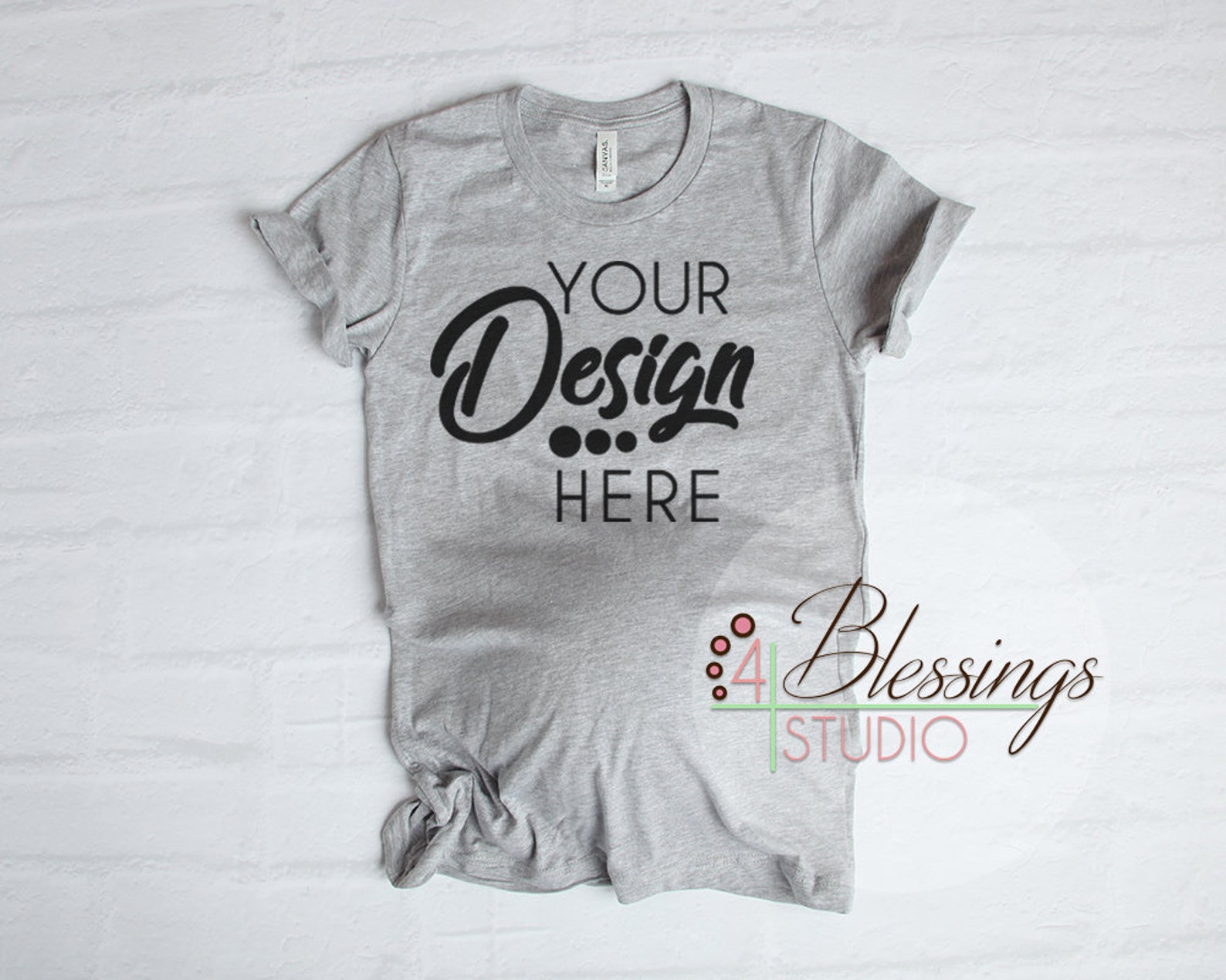 Maternity T Shirt Mockup Bella Canvas 3001 Gray Tee Shirt