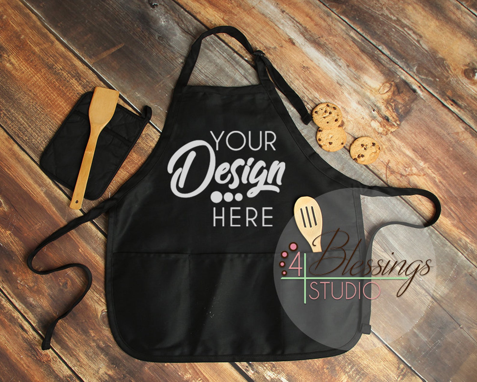 Apron Mockup Blank Apron Template Black Apron Mock Up Chef Etsy