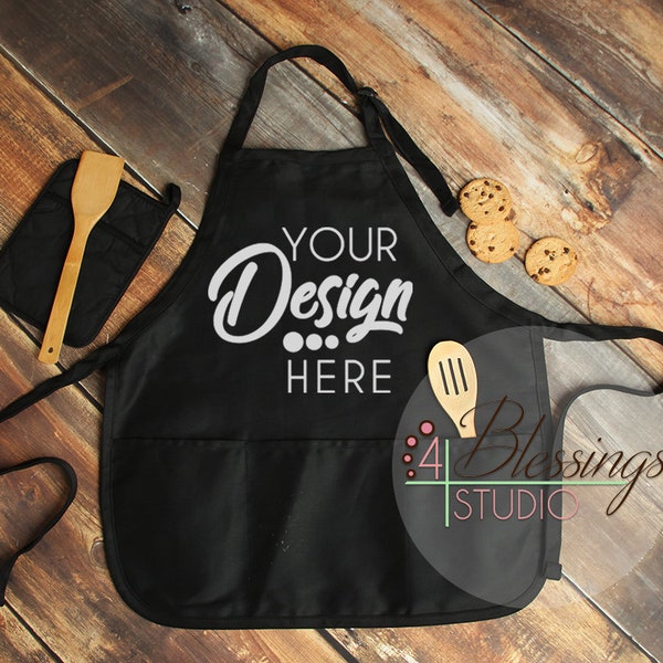 Apron Mockup, Blank Apron Template, Black Apron Mock Up, Chef Mockup, Apron Flat Lay, Template, Farmhouse, SVG Template