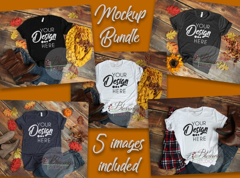 Fall Mockup Bundle Bella Canvas Mockup Bundle T Shirt Fall Etsy