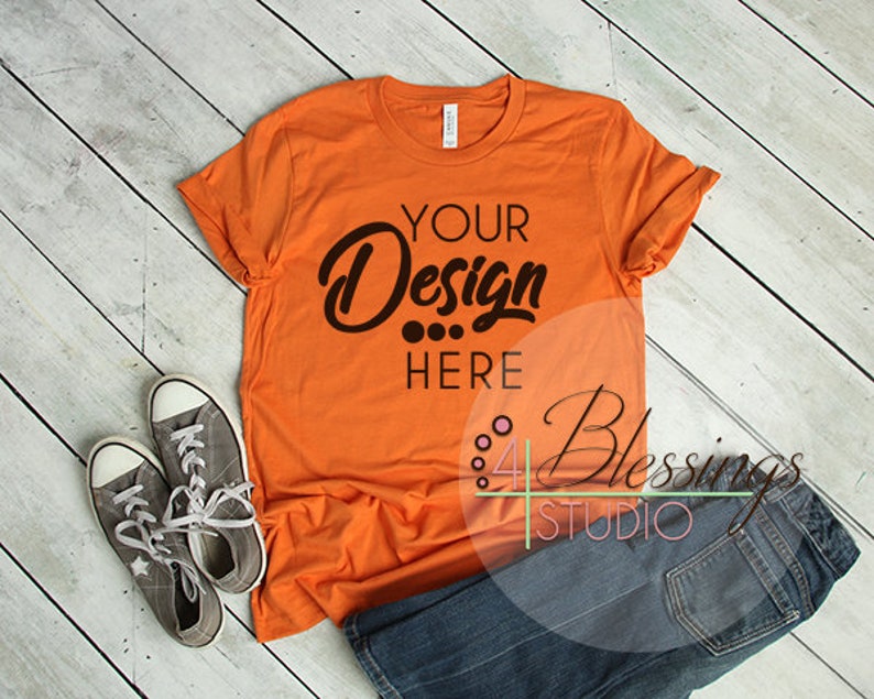 Download Bella Canvas Mockup Tshirt Mockup Burnt Orange 3001 Unisex ...
