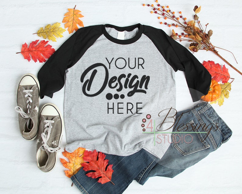 Download Raglan Fall TShirt Mockup Autumn Shirt Flat Lay Winter ...
