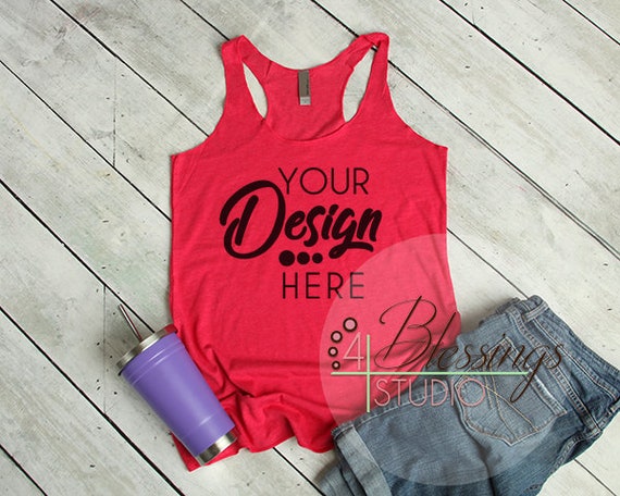 Womens Tank Top Mockup Next Level 6733 Triblend Vintage Etsy