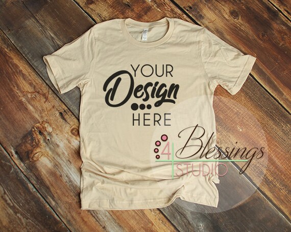 Soft Cream T Shirt Bella Canvas Mockup 