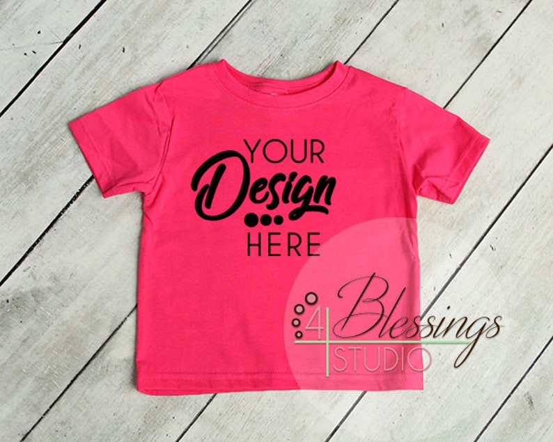 Download Blank Bright Pink Kids T Shirt Mockup Pink Shirt Mockup | Etsy