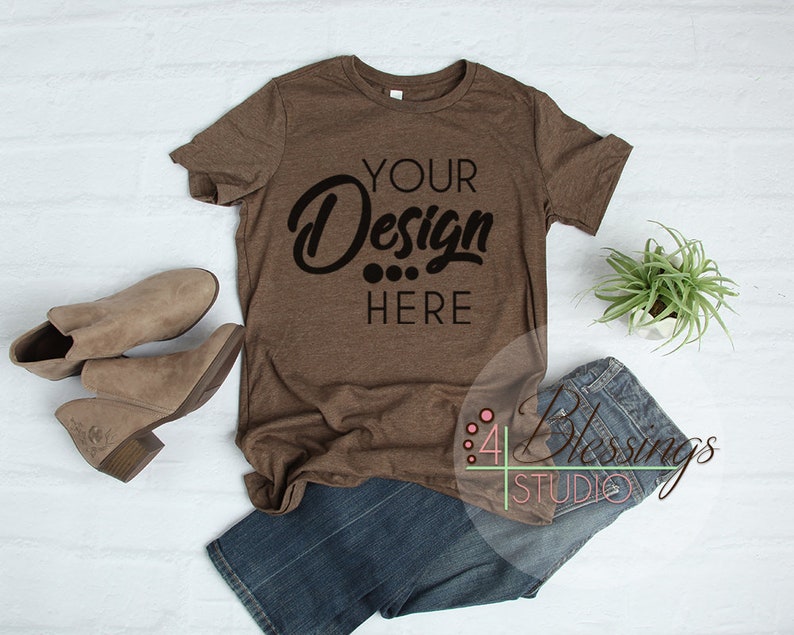 Download Bella Canvas Mockup 6004 Women's TShirt Mockup Heather | Etsy