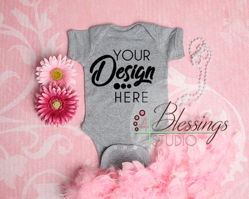 Girls Baby Gray Bodysuit Shirt Mockup Baby Shirt Mock Up Etsy