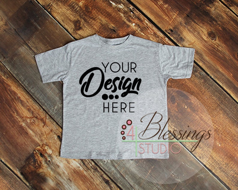 Heather Gray Childrens T Shirt Mockup Kids Shirt Mockup Etsy