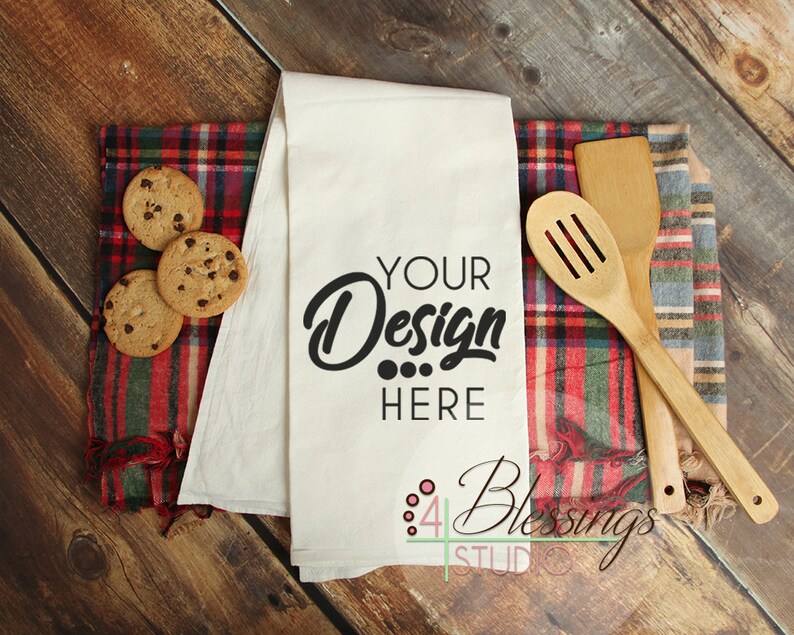 Download Kitchen Towel Mockup Christmas Flour Sack Towels Mockup ...