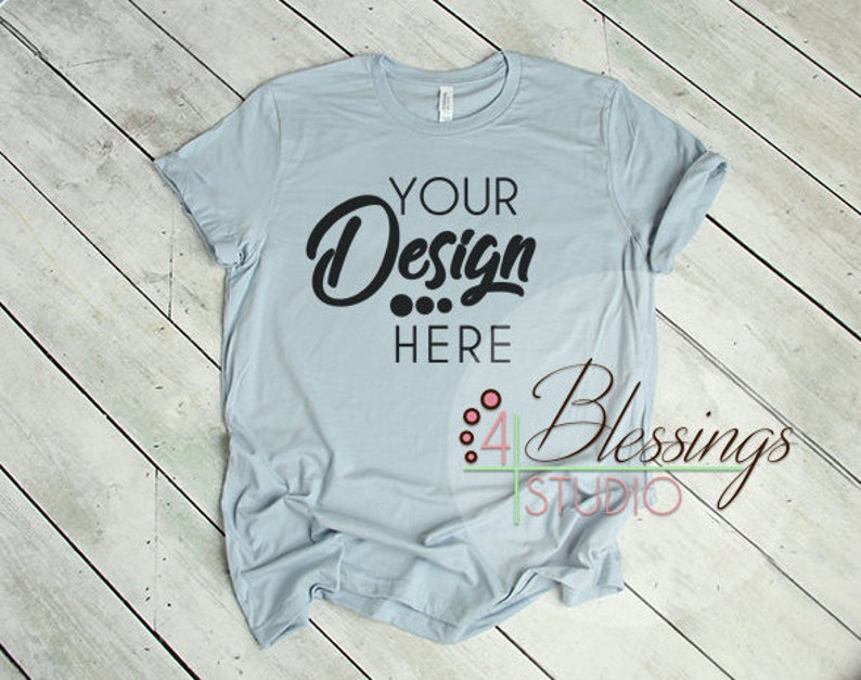 Download Light Blue Bella Canvas Mockup Tshirt Mockup Light Blue 3001 | Etsy