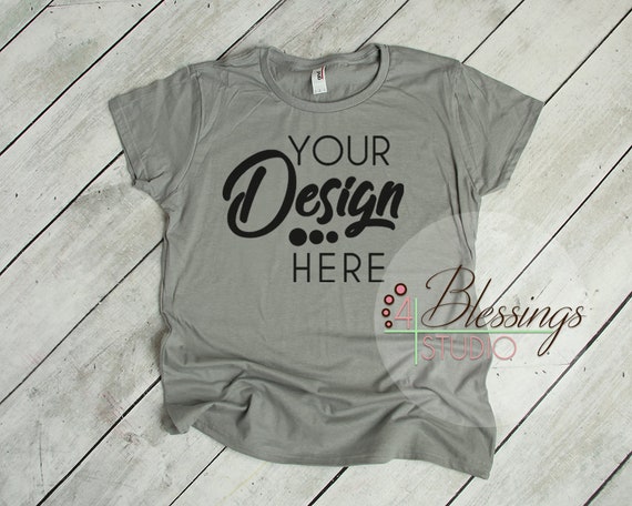 Anvil Tshirt Mockup 880 Women S Tshirt Mockup Storm Grey Etsy