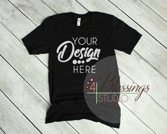Black T Shirt Bella Canvas Mockup 3001 Black Unisex Shirt Etsy