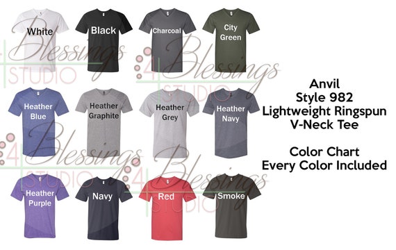 Anvil T Shirt Color Chart