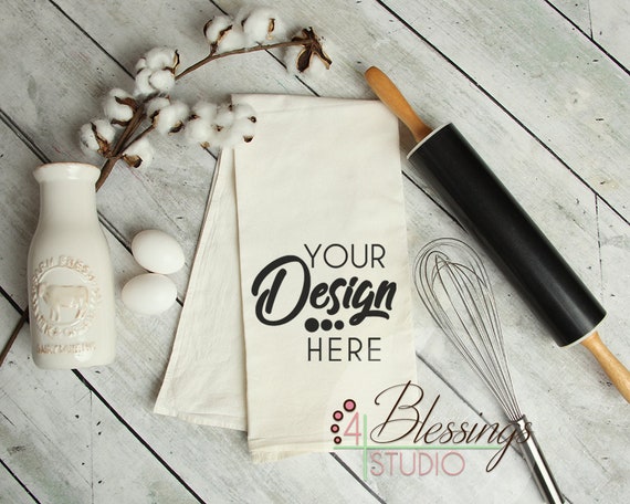 Kitchen Towel Mockup White Towel Mockup, Flour Sack Tea Towel Mockup Tea Towel Flour Sack Mockup Tea Towel Flat Lay