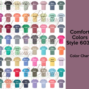 Comfort Colors 6030 Color Chart Digital File Garment-dyed Heavyweight ...