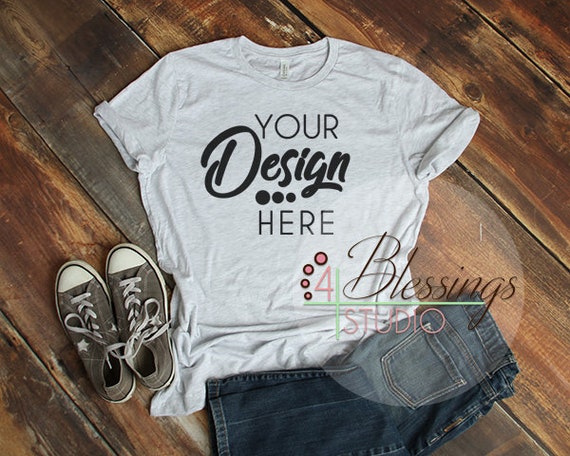Ash Tshirt Bella Canvas Mockup 3001 Ash Unisex Shirt Ash T Etsy