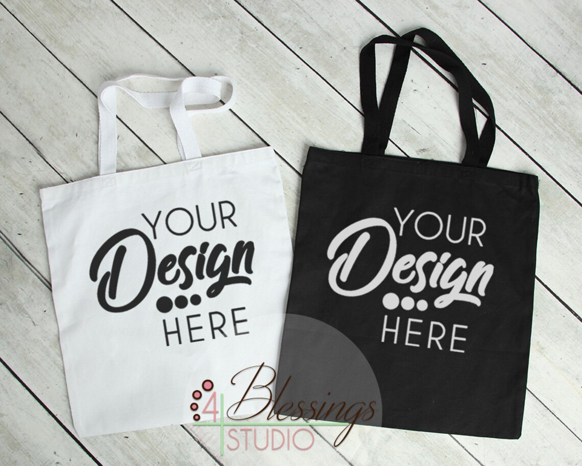 Download Tote Bag Mockup Canvas Tote Mockup White Black Tote Mock ...