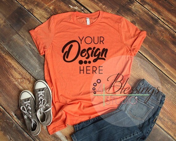 bella canvas heather orange