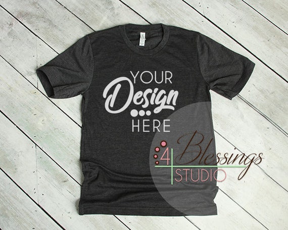 Dark Heather Gray T Shirt Bella Canvas Mockup 3001 Dark Gray Etsy