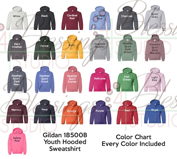 Gildan Youth T Shirt Color Chart